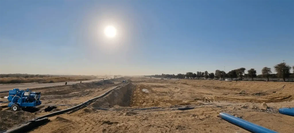 UAE Summer Khansaheb Sykes maintained pipeline dewatering operations on a UAE site through summer conditions